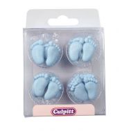  Suikerdecoratie Baby voetjes blauw 12 st - Culpitt, fig. 1 