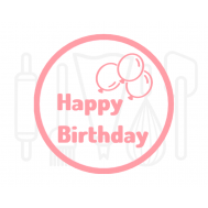  Fondant stempel Happy birthday met ballonnen - 3D Geprint, fig. 1 