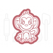  Zittend aapje uitsteker + stempel - 3D-geprint, fig. 1 