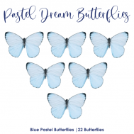  Eetbaar papier vlinders pastel blauw - Crystal Candy, fig. 2 