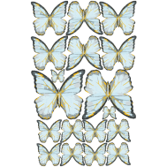  Eetbaar papier vlinders veined licht blauw - Crystal Candy, fig. 1 