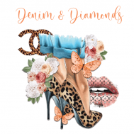  Decoratie kit fashion heels 'Denim & Diamonds' - Crystal Candy, fig. 1 