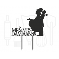  Taarttopper - Gelukkig bruidspaar mr & mrs + achternaam, fig. 1 