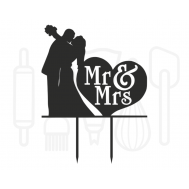  Taarttopper - Kussend bruidspaar mr & mrs, fig. 2 