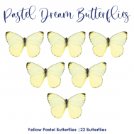  Eetbaar papier vlinders pastel geel - Crystal Candy, fig. 1 