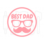  Fondant stempel Best dad met snor en bril - 3D Geprint, fig. 1 