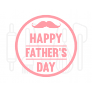  Fondant stempel Happy fathers day met snor 2 - 3D Geprint, fig. 1 