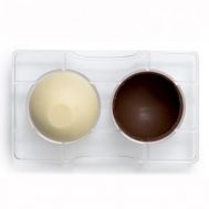  Polycarbonaat Chocolade mold halve bol met base 2 x 7,5 cm - Decora, fig. 1 