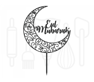  Taarttopper - Eid mubarak + halve maan open, fig. 1 