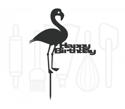  Taarttopper - Flamingo met Happy Birthday, fig. 1 