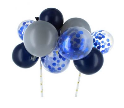  Cake ballonnen blauw & zilver, fig. 1 