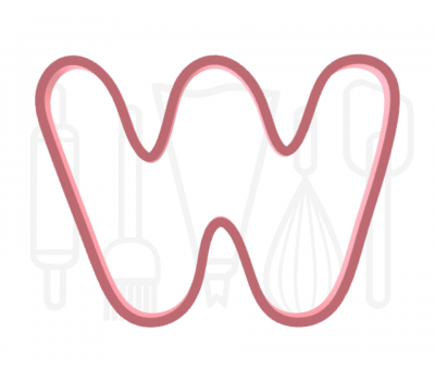  Letter W uitsteker - rond - 3D geprint, fig. 2 