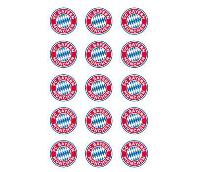  Eetbare print - 15 rondjes 5 cm - Bayern Munchen logo, fig. 1 