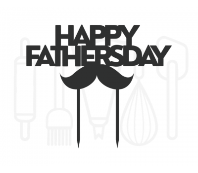  Taarttopper - Happy fathersday + snor, fig. 1 