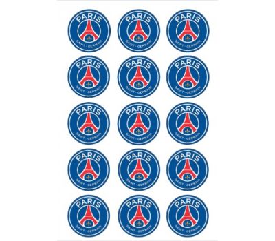  Eetbare print - 15 rondjes 5 cm - Paris Saint Germain logo, fig. 1 