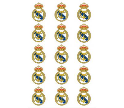  Eetbare print - 15 rondjes 5 cm - Real Madrid logo, fig. 1 