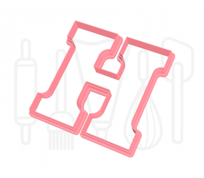  Letter H uitsteker - chocolade letter - 3D geprint, fig. 3 