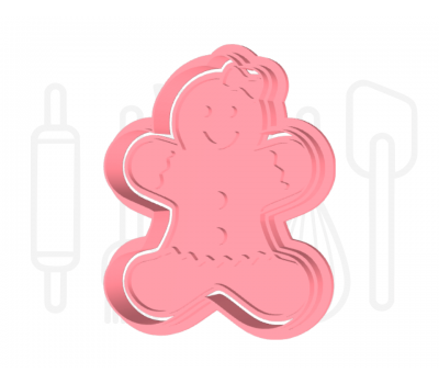  Gingerbread poppetje met jurkje uitsteker + stempel - 3D geprint, fig. 2 