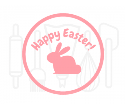  Fondant stempel Happy Easter met konijn - 3D Geprint, fig. 1 