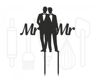  Taarttopper - Bruidspaar heren Mr & Mr, fig. 1 