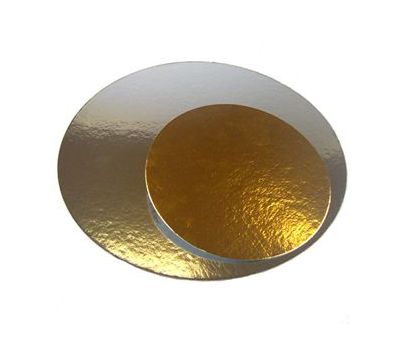  Taartkarton goud/zilver rond 26 cm 3 st, fig. 1 