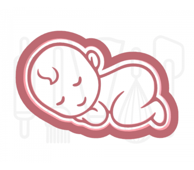  Slapende baby uitsteker + stempel - 3D-geprint, fig. 1 