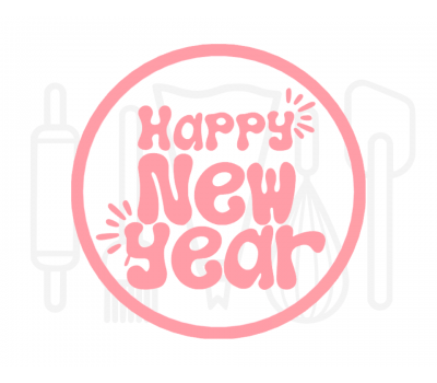  Fondant stempel Happy new year - 3D Geprint, fig. 1 