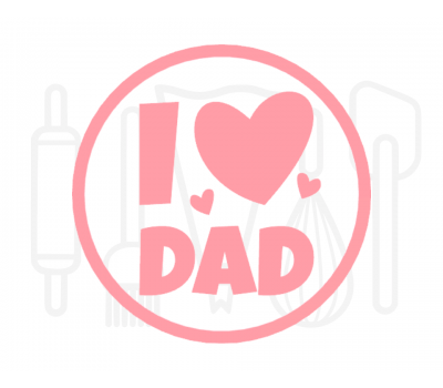  Fondant stempel I love dad - 3D Geprint, fig. 1 