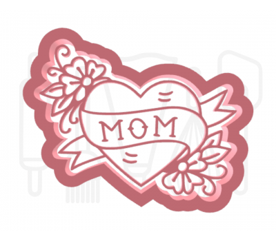  Mom in hart uitsteker + stempel - 3D-geprint, fig. 1 