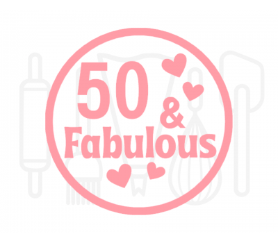  Fondant stempel Leeftijd & fabulous met hartjes - 3D Geprint, fig. 1 