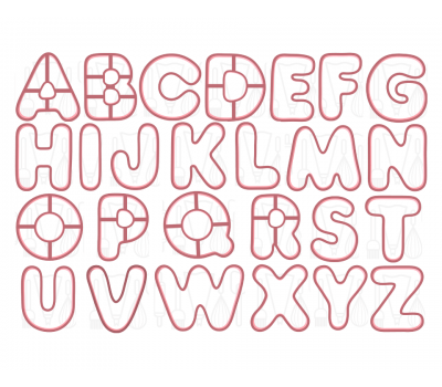  Letter A t/m Z uitstekers - set/26 - Rond - 3D geprint, fig. 2 