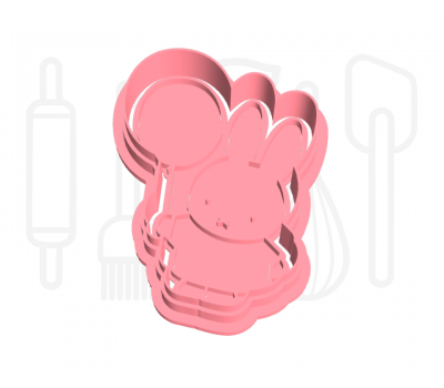  Konijntje met ballon uitsteker + stempel - 3D-geprint, fig. 2 