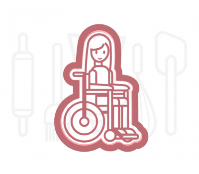  Meisje in rolstoel uitsteker + stempel - 3D geprint, fig. 1 