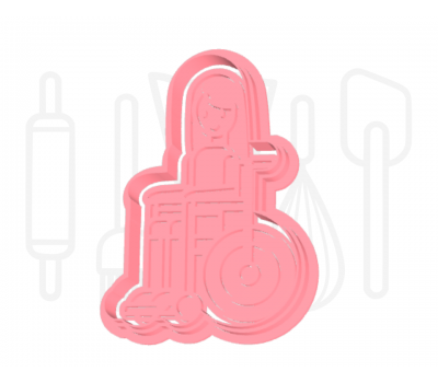  Meisje in rolstoel uitsteker + stempel - 3D geprint, fig. 2 