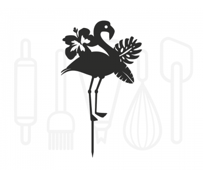  Taarttopper - Flamingo met tropische bladeren, fig. 1 