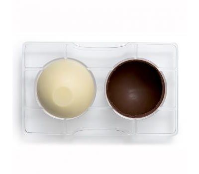  Polycarbonaat Chocolade mold halve bol met base 2 x 7,5 cm - Decora, fig. 1 