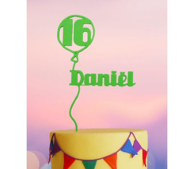  Taarttopper - Ballon + voornaam en leeftijd, fig. 2 