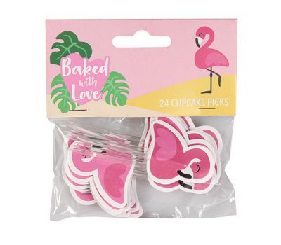  Papieren cupcake toppers flamingo - Baked with Love, fig. 1 