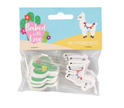  Papieren cupcake toppers lama/cactus - Baked with Love, fig. 1 