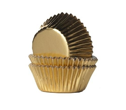 nul Munching Silicium Cupcake vormpjes | Metallic goud mini - baking cups (45 st)